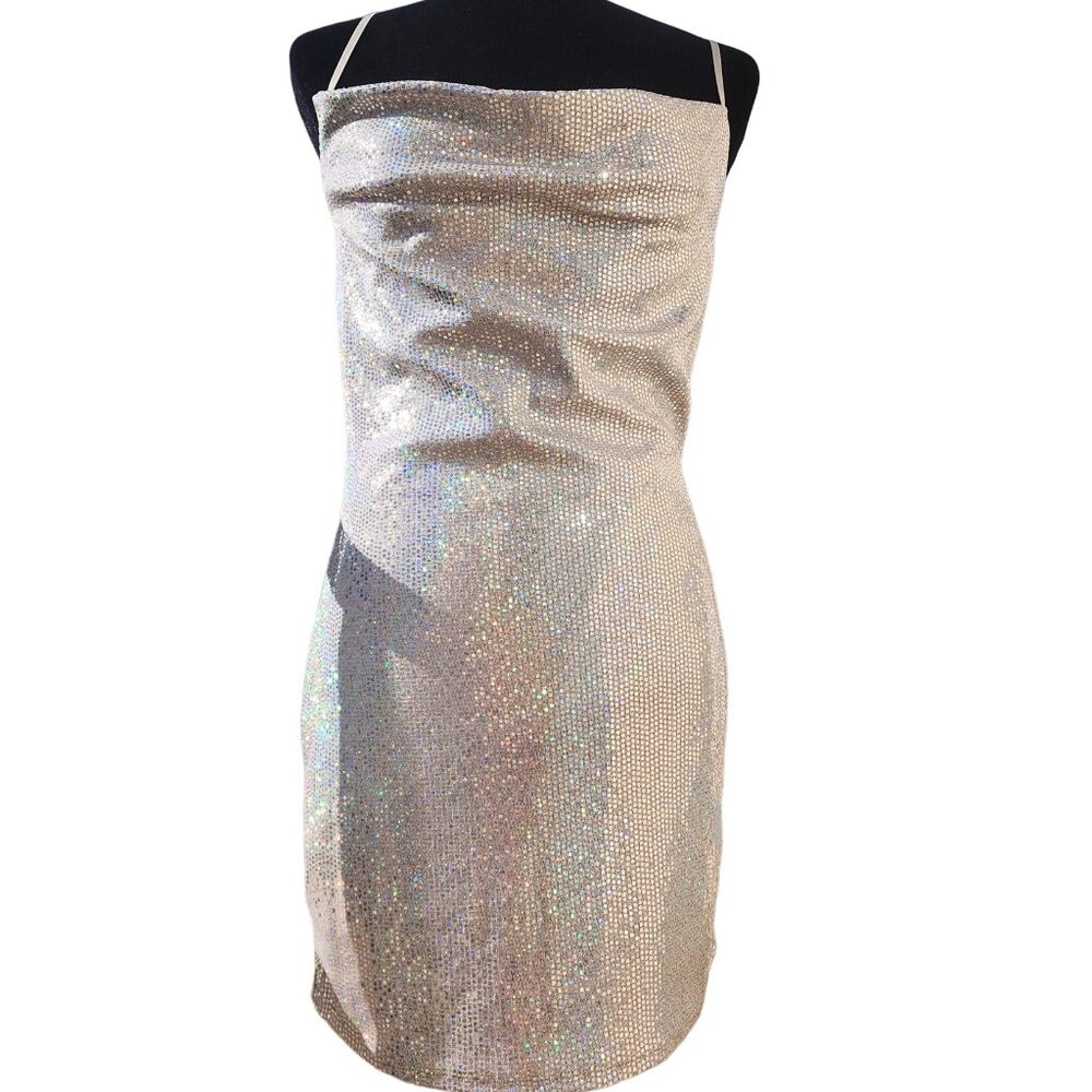 💎🎉♛⚜ Sparkly Dazzling Embellished Shimmering Party Holiday Cocktail Sexy Dress - Picture 4 of 15